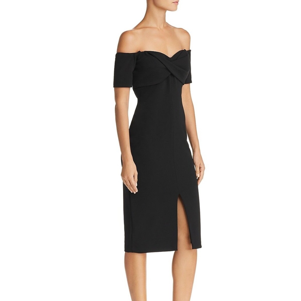 NWT Avery G Black Off-the-Shoulder Bodycon Dress